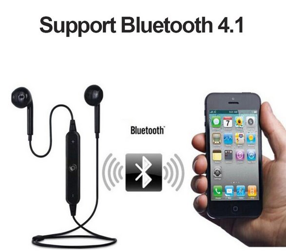 Bluetooth 4.1 Earbuds with Mic Sport Stereo Headset Earphones - Black - UKTechaccessories