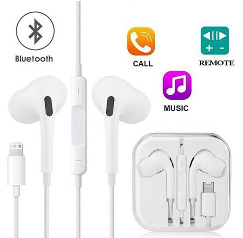 Bluetooth Wired Earphones for Apple iPhone with Mic and Volume - UKTechaccessories