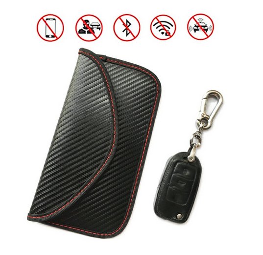 Carbon Fiber Signal Blocker Shielding Bag for Cellphone Car Remote - UKTechaccessories