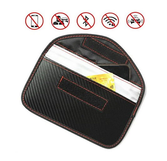 Carbon Fiber Signal Blocker Shielding Bag for Cellphone Car Remote - UKTechaccessories