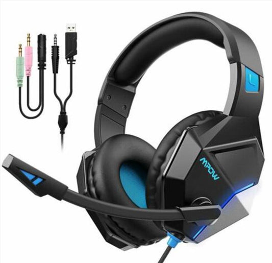MPOW EG10 Gaming Headset Stereo Mic HeadPhones 3D - Blue - UKTechaccessories