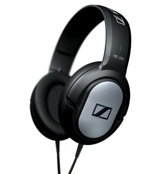 Sennheiser HD 206 Dynamic Stereo Wired Headphones - Black/Silver - UKTechaccessories