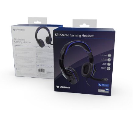 SF1 Stereo Gaming Headset with Microphone, 3.5mm Jack for PS4, PS5, Xbox One, Series X, Switch, PC - Blue - UKTechaccessories