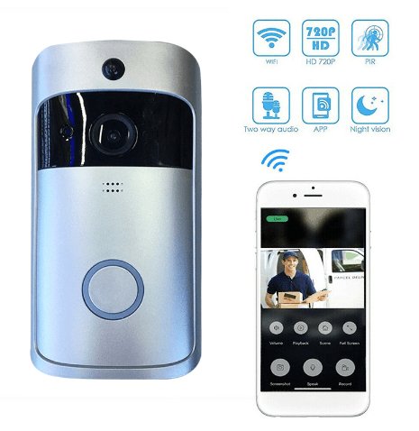 Smart Wireless Wifi Video Doorbell With PIR Infrared WLAN Night Vision - UKTechaccessories