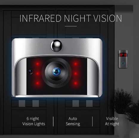 Smart Wireless Wifi Video Doorbell With PIR Infrared WLAN Night Vision - UKTechaccessories