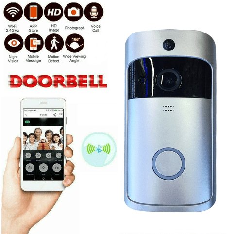 Smart Wireless Wifi Video Doorbell With PIR Infrared WLAN Night Vision - UKTechaccessories