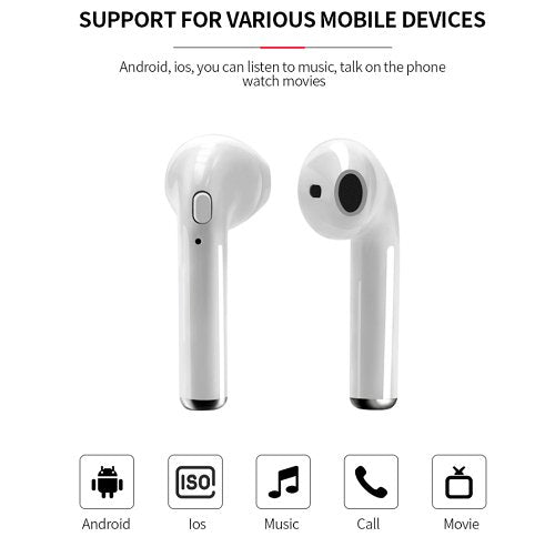 TWS Wireless Earphone 5.0 In-Ear for iOS + Android - UKTechaccessories