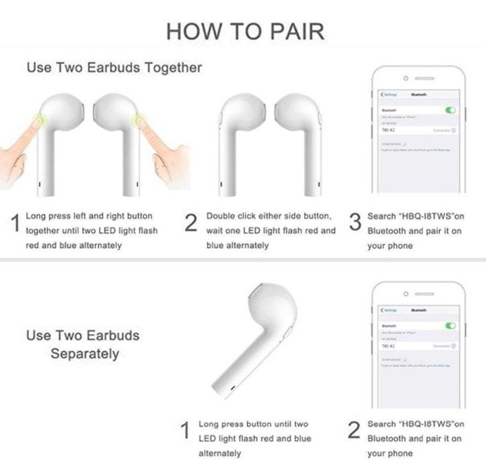TWS Wireless Earphone 5.0 In-Ear for iOS + Android - UKTechaccessories
