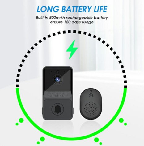 Z20 - Smart Wireless WiFi Video Doorbell with Chime - UKTechaccessories